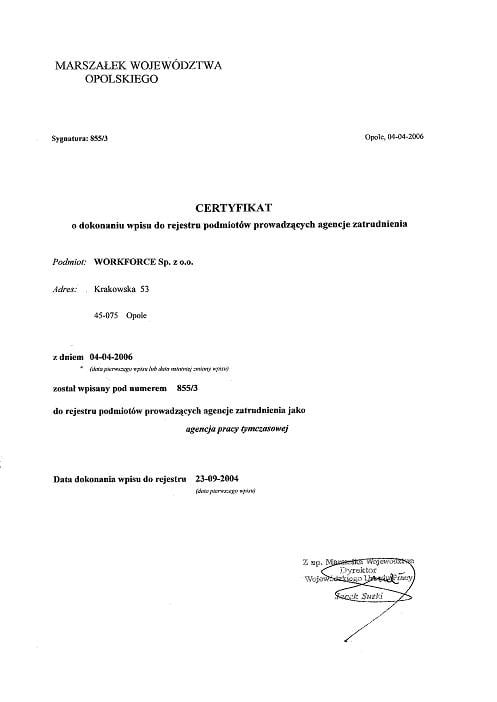 Certificados Work Force