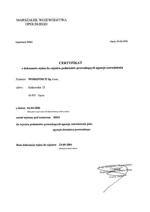 Certificados Work Force